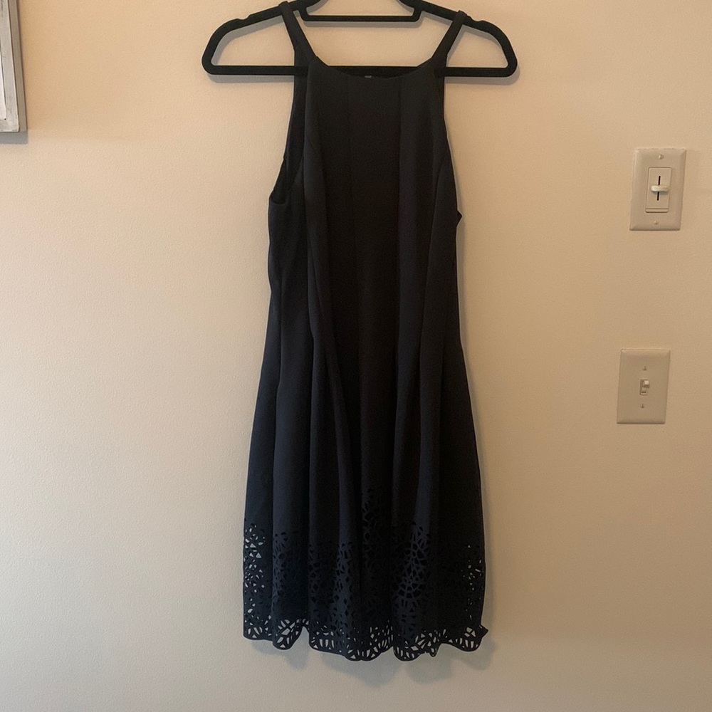 Womens high neck pleated dress